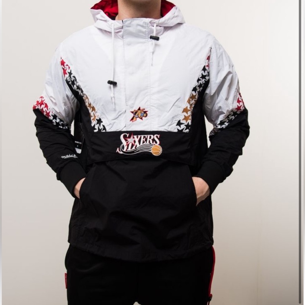 Mitchell & Ness NBA Philadelphia 76ers Half Zip Anorak Jacket